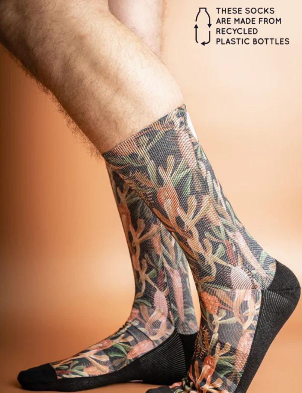 Grass Tree Black Socks