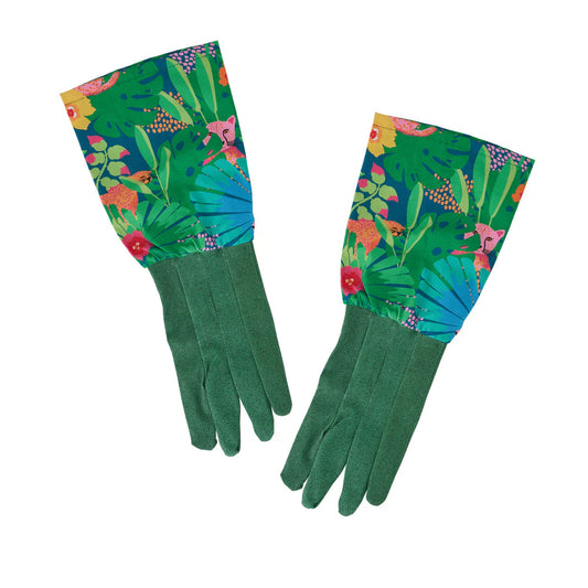 Long Sleeve Cotton Garden Gloves - Cheetah