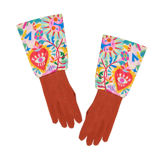 Long Sleeve Cotton Garden Gloves - Fiesta