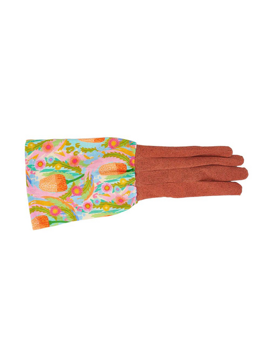 Long Sleeve Linen Garden Gloves - Paper Daisy and Banksia