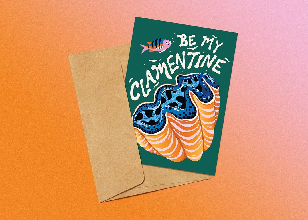 Be My Clamentine - Greeting Card
