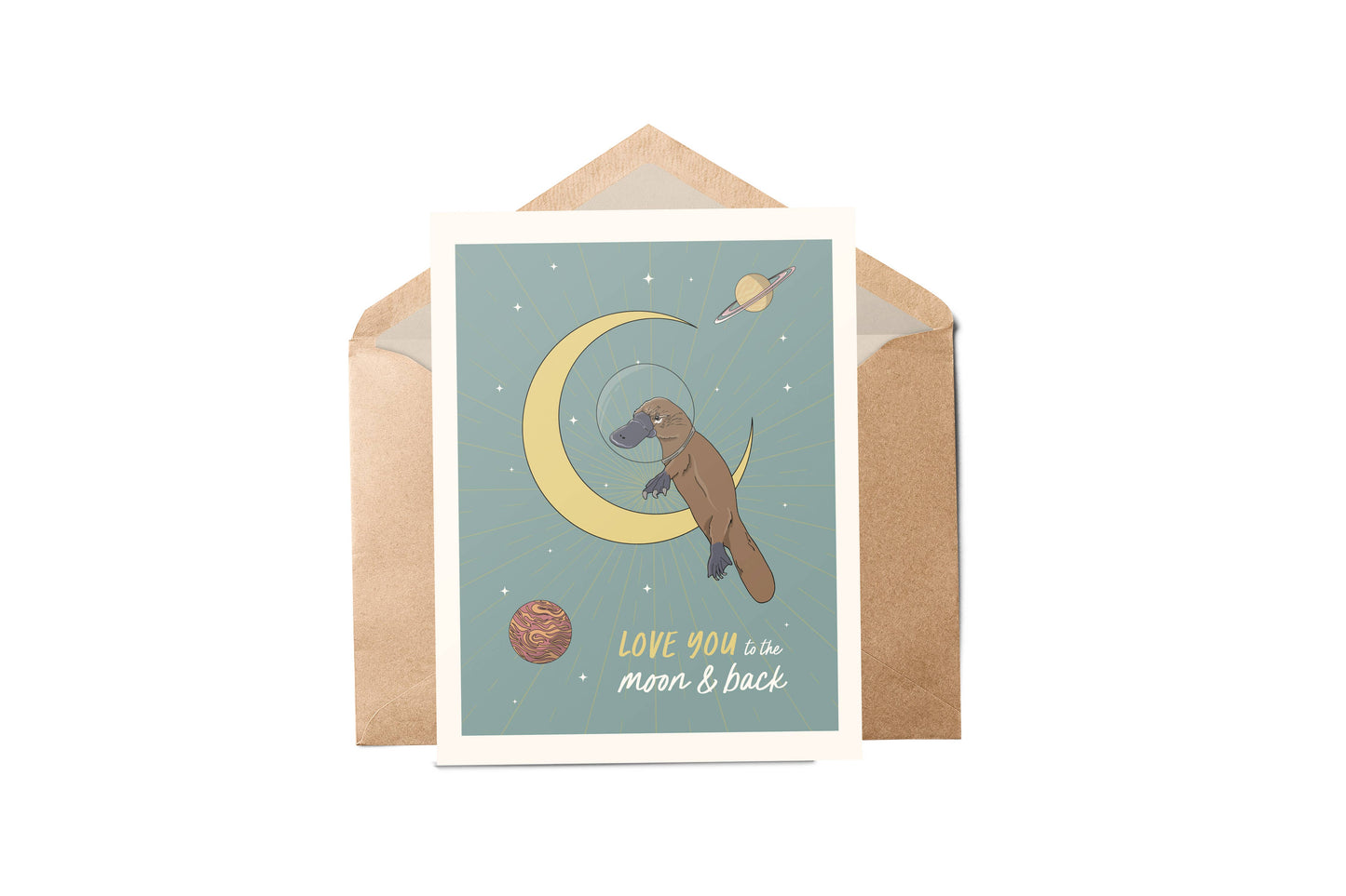 Platypus Moon - Greeting Card