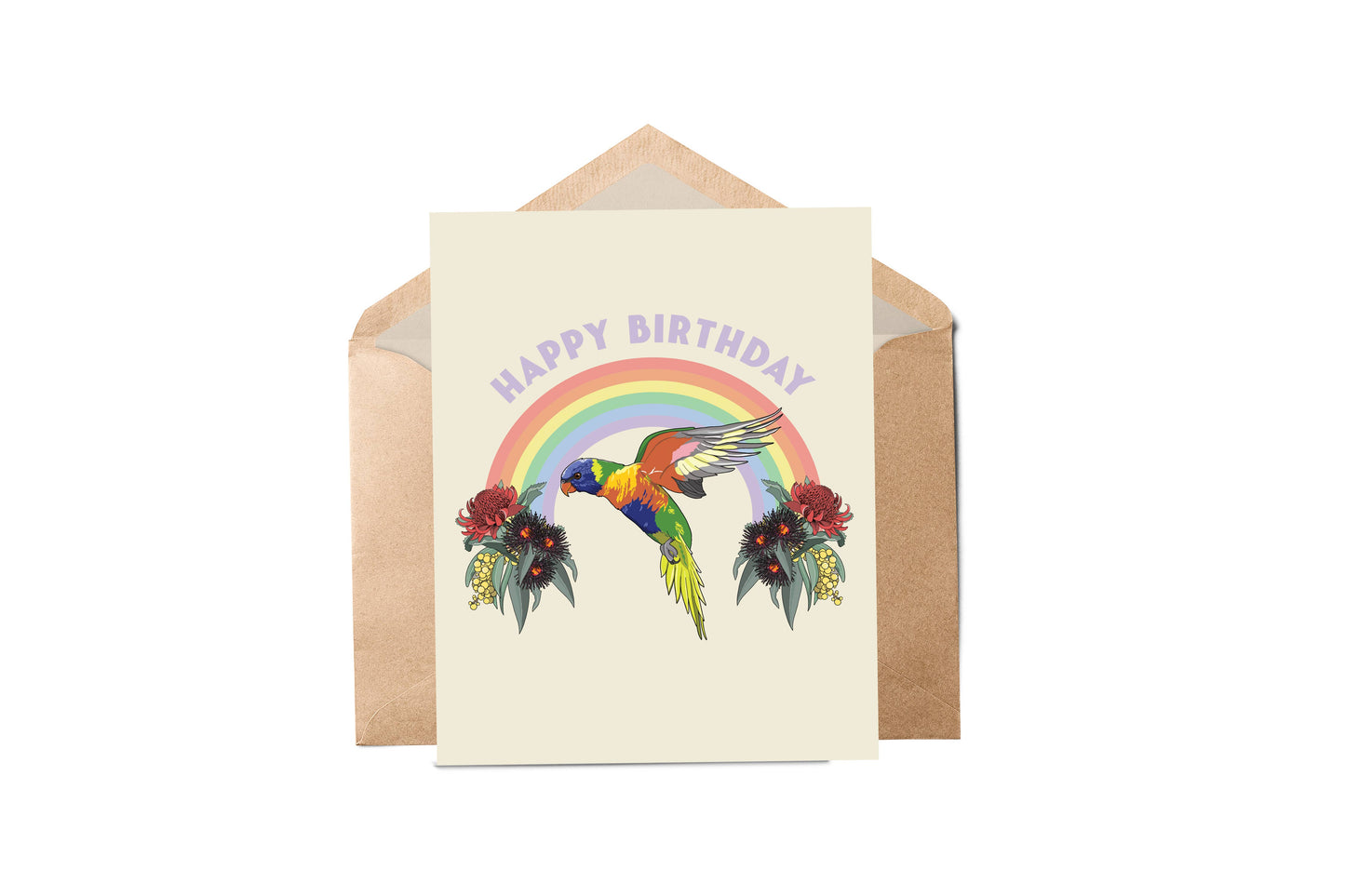 Rainbow Lorikeet - Birthday Card